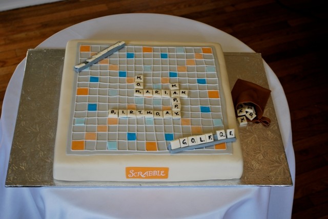 Game Night Scrabble Board Game Cake